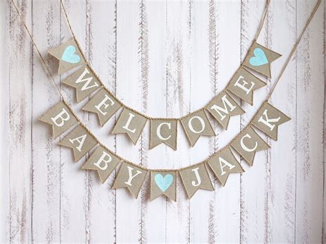 Welcome Baby Banner Welcome Baby Sign Baby Bunting Baby Etsy
