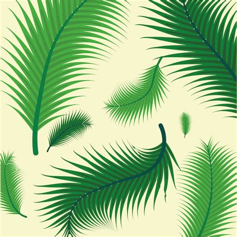 Free Vector Pattern Of Green Tropical Palm Leaves