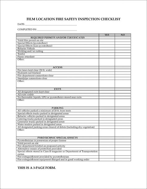 Printable Vehicle Safety Inspection Checklist Template Templates