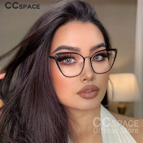 ccspace unisex full rim square cat eye alloy frame eyeglasses 48104 stylish eyeglasses cute