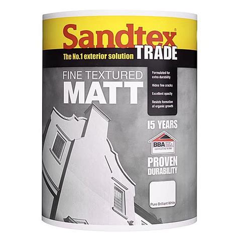 Sandtex Year Exterior Trade Fine Textured Masonry Paint Matt White