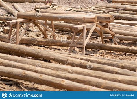 Large Stack Of Wood Planks Teak Wood Stock Image Image Of Lumber