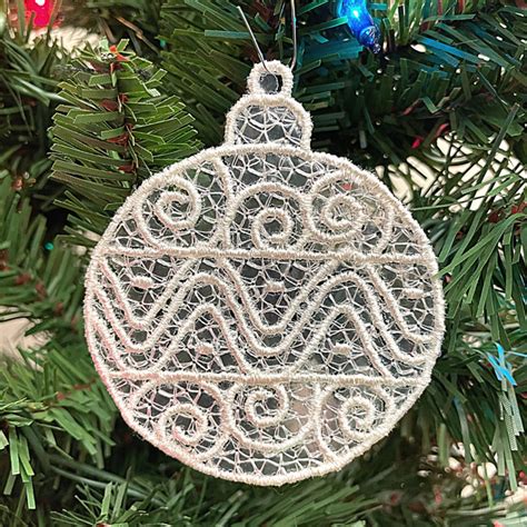 In The Hoop Embroidery Free Standing Lace Christmas Ornament Festive