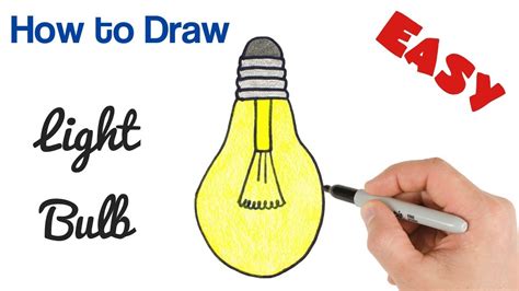 How To Draw A Light Bulb Easy Drawing And Coloring Youtube