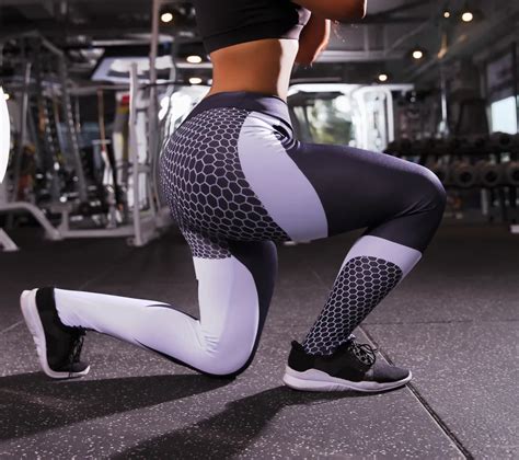 Mesh Pattern Print Leggings Fitness Leggings For Women Sporting Workout Leggins Elastic Slim