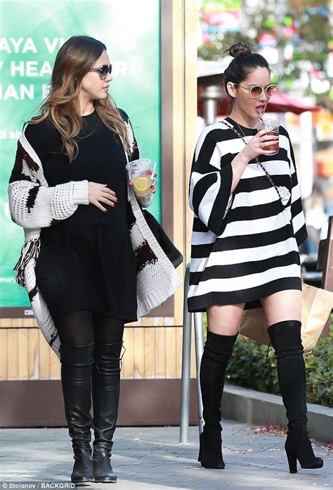Pregnant Jessica Alba And Olivia Munn Step Out In Thigh High Boots