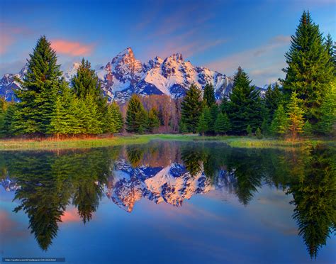 Download Wallpaper Mirrored Reflections Of The Grand Tetons