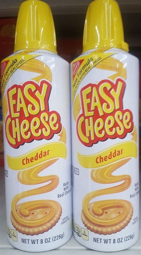 Kraft Easy Cheese Squeeze Can Cheddar Flavor 2 Cans Ebay
