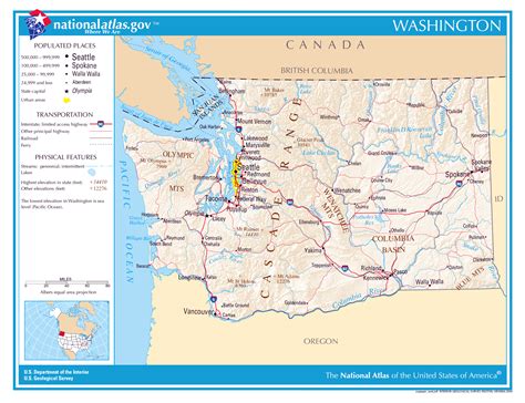 Large Detailed Map Of Washington State Washington State