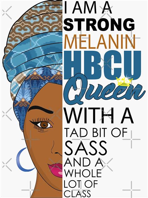 hbcu melanin queen sticker by blackartmatters redbubble
