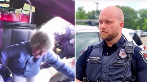 police officer gives elderly woman a ride to her hair appointment
