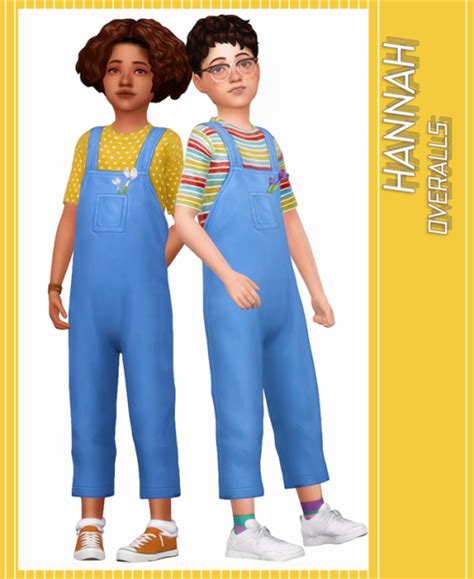 Hannah Overalls Sims 4 Children Sims 4 Cc Kids Clothing Sims 4 Toddler