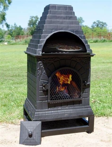 Casita Chiminea Outdoor Fireplace With Easy Grill Access A Unique