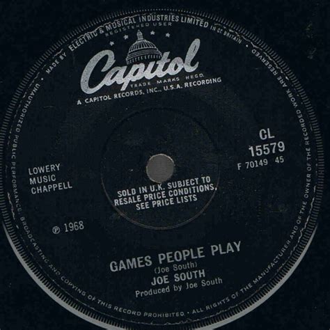 Joe South Games People Play 1969 Solid Centre Vinyl Discogs