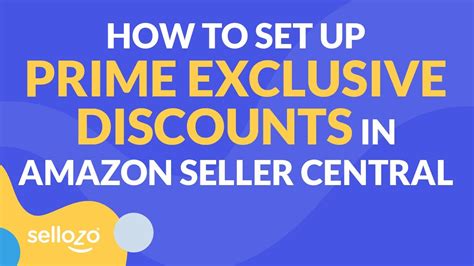 How To Set Up Prime Exclusive Discounts In Amazon Seller Central Youtube