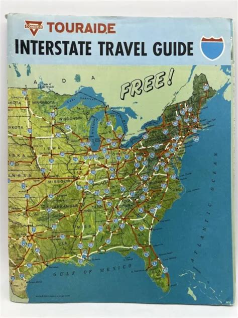 1966 Conoco Interstate Travel Guide Highway Road Map Discover America