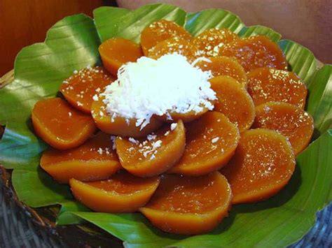 It is made from a mixture of tapioca or rice flour, brown sugar and lye, enhanced with yellow food coloring or annatto extract, and steamed in small ramekins. Kutsinta (Brown Rice Cake) Recipe | Panlasang Pinoy Recipes™