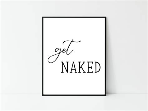 Get Naked Sign Printable Wall Art Bathroom Decor Bathroom Etsy