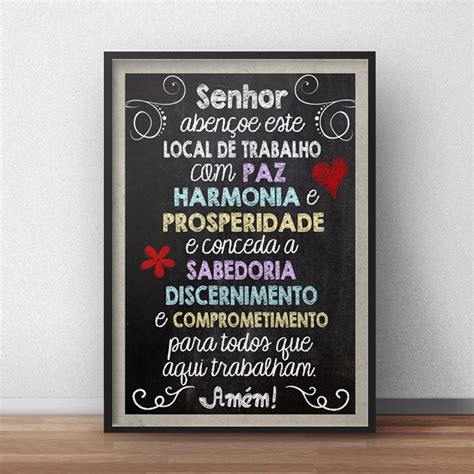O amor dá trabalho direção: Quadro Oracao Local Trabalho Decoracao Loja Moldura Vidro ...