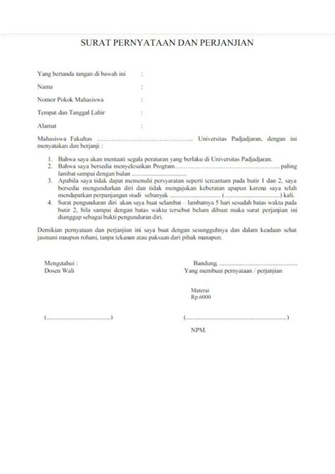 Contoh Surat Pernyataan Perjanjian Bermeterai Yang Sah Privy Blog