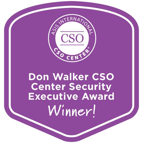 Don Walker Cso Center Security Executive Award Credly