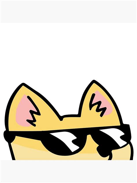 Doge With Sunglasses Peeker Funny Dog Meme Poster For Sale By