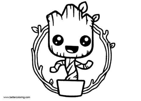 Our new hero joins the avengers team. Funny Baby Groot Coloring Pages - Free Printable Coloring ...