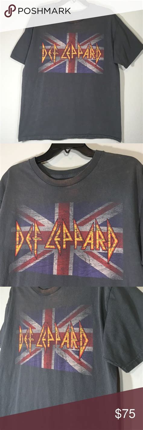 Sold Def Leppard T Shirt Band British Flag Graphic Def Leppard Tshirt