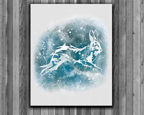 Patronus Rabbit Luna Lovegood Harry Potter Illustration Watercolor