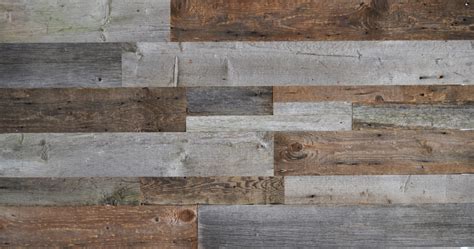 DIY Reclaimed Wood Accent Wall Grey and Natural Brown Shades Mixed