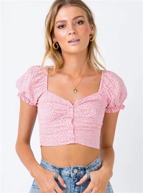 The Laura Top Pink Crop Top Outfits Fashion Princess Polly