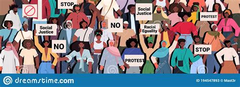 Racial Equality Anti Discrimination Infographic Cartoon Vector 164845907