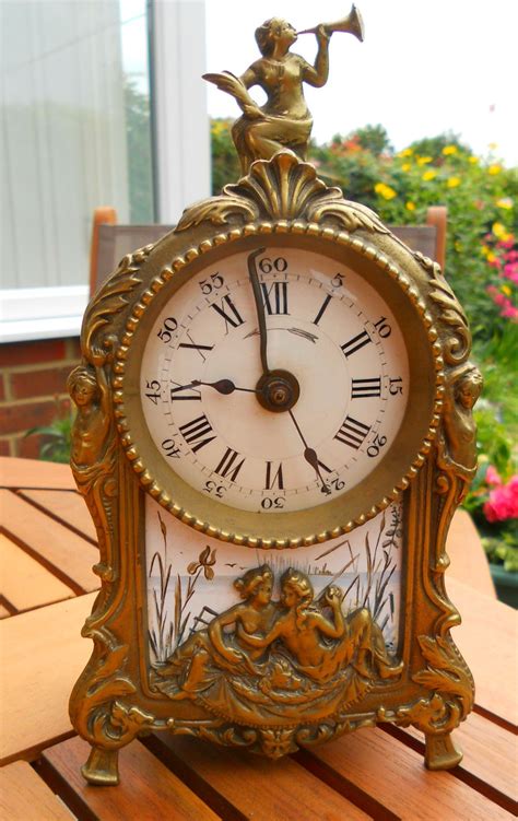 Antique Brass Clock With Classical Figures ~ Sold On My Ebay Site