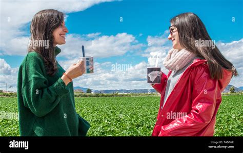 Murcia Spain April 6 2019 Smiling Laughing Young Women Having Fun