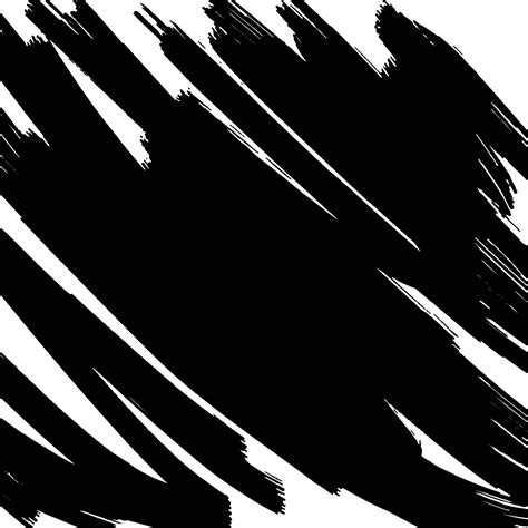 Brush Strokes Vector Seamless Pattern Black Paint Freehand Scribbles