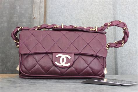 Chanel Purple Lambskin Lady Braid Flap Bag
