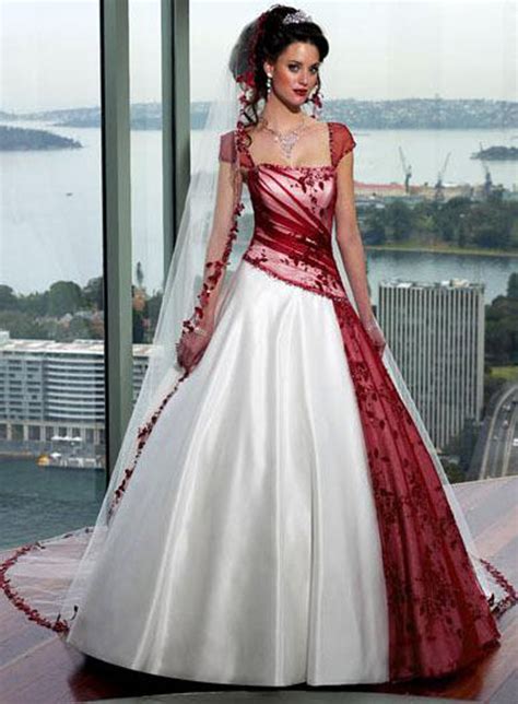 Marriage is the day a dream come true of people. red wedding dress with white accent - Sang Maestro