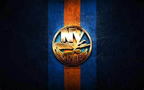 The islanders replaced their main logo with a fisherman carrying a hockey stick with islanders in front. Download wallpapers New York Islanders, golden logo, NHL ...