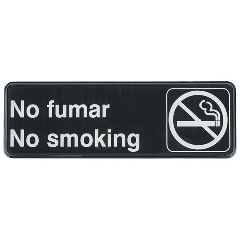 Illustration of a black+and+white no smoking symbol with a transparent background. Tablecraft 394589 No Fumar / No Smoking Sign - Black and ...