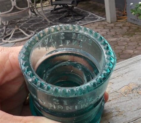 Rare Antique Hemingray Blueaqua Glass Insulator Patent May 2 1893 No 12 Ebay