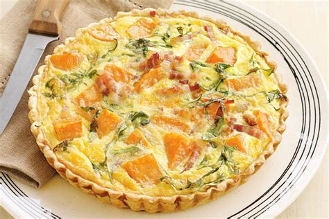 Why not add sweet potatoes to a favorite dip? Sweet potato and pancetta tart - Recipes - delicious.com.au