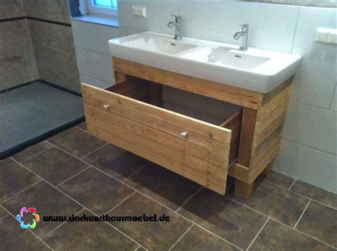 Gather the pallets you think you'll need. DIY Pallet Bathroom Vanity | Pallet Furniture DIY