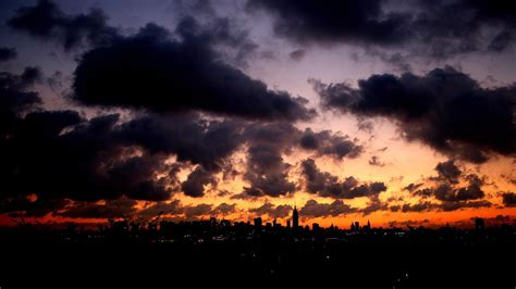 Sunset Clouds Over The City Hd Desktop Wallpaper Widescreen High