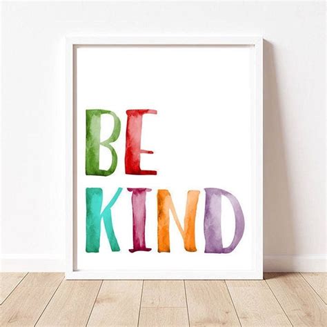 Be Kind Sign 8x10 11x14 16x20 Printable Classroom Sign Etsy