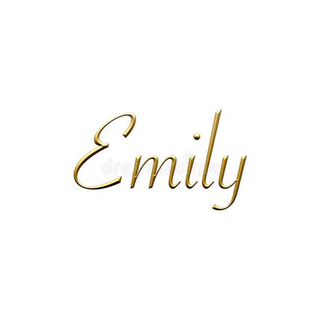 Emily Female Name Gold 3d Icon On White Background Decorative Font
