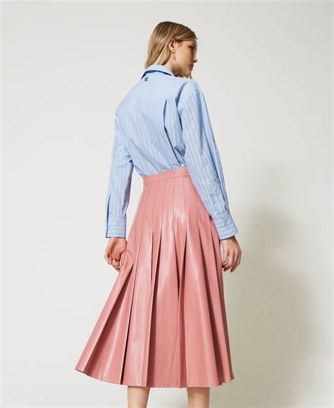 Pleated Midi Skirt Woman Pink Twinset Milano