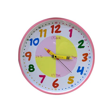 Acctim Wickford Kids Children Time Teaching Wall Clock Pink