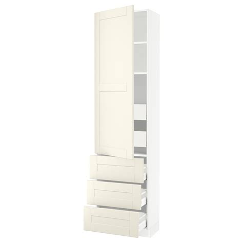 Ikea Sektion White Maximera Grimslöv Off White High Cabinet Wdoor And 5