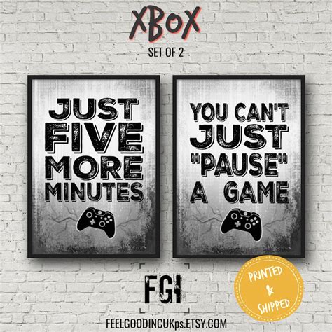 Set Of 2 Xbox Posters Video Game Quotes Xbox Video Game Etsy