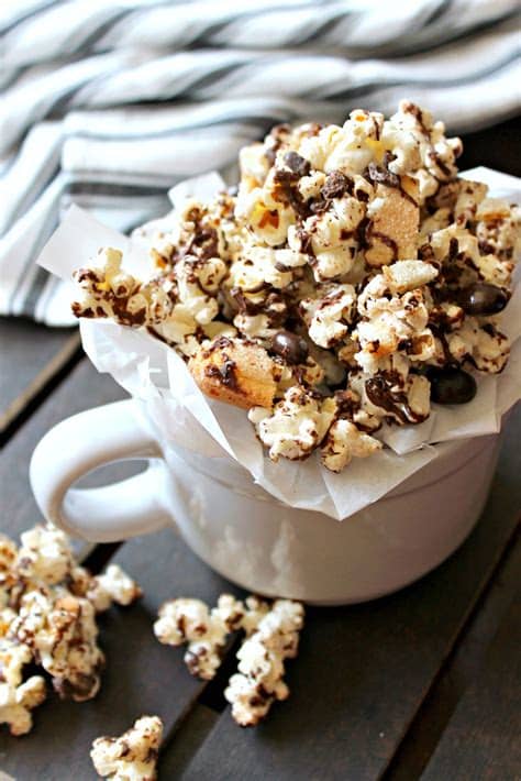 I just turned the almond so the round end was out, so they looked like a man's finger and sprayed the baked cookies with edible gold powder to make gold fingers. Chocolate Toffee Tiramisu Popcorn - The Kitchen prep Blog ...